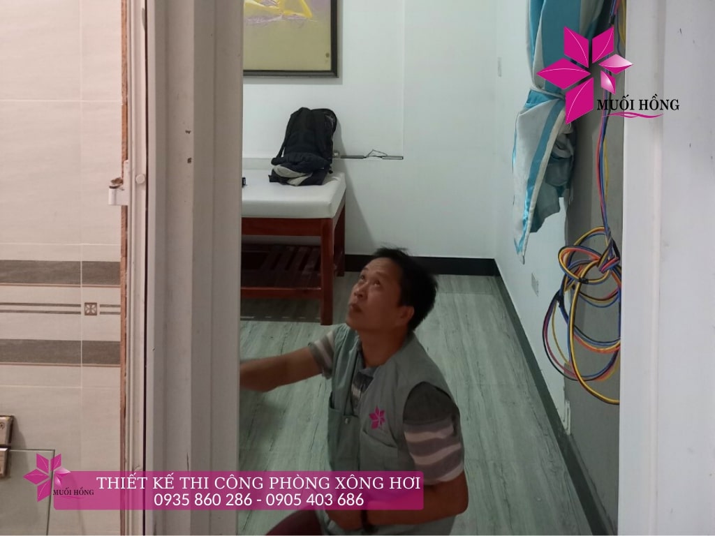 Thi công phòng xông hơi nội thất gỗ sauna