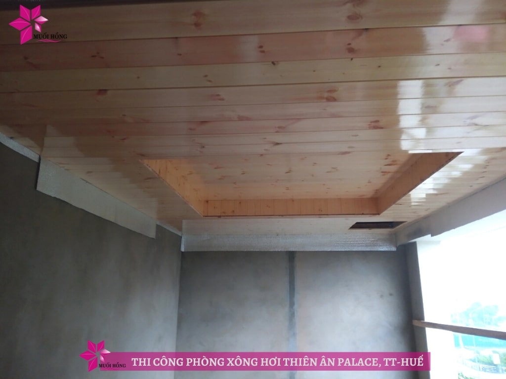 Thi công phòng xông hơi bằng gỗ