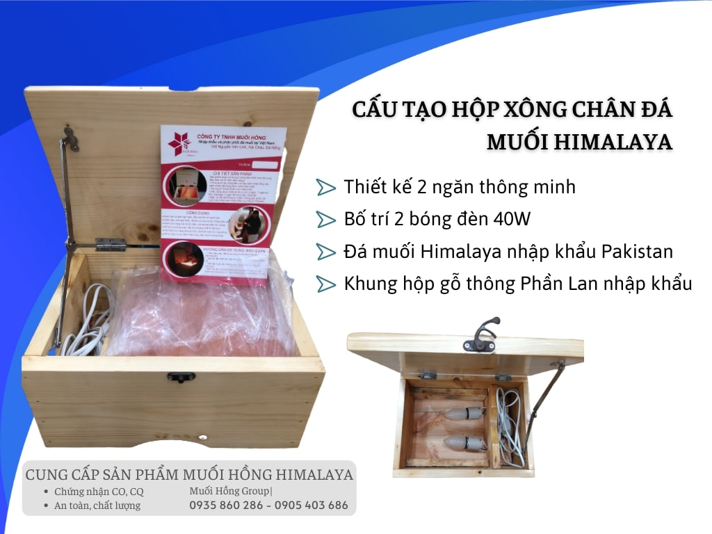 Hộp xông chân đá muối giúp ngủ ngon