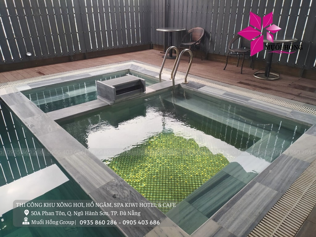 Thi công khu xông hơi hồ ngâm khách sạn Kiwi Đà Nẵng