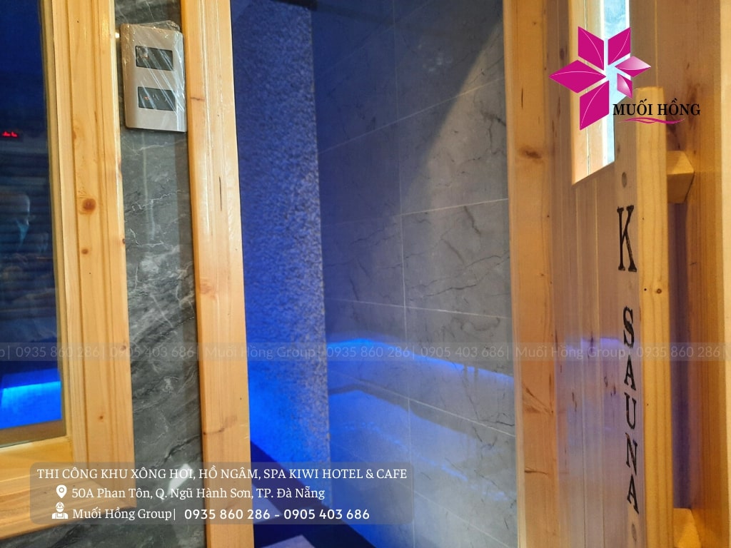 Thiết kế thi công khu xông hơi spa Kiwi Hotel